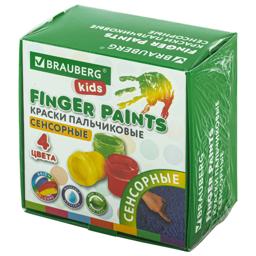 Краски пальчиковые сенсорные для малышей от 1 года BRAUBERG "KIDS", 4 цв. по 40 мл фото 7