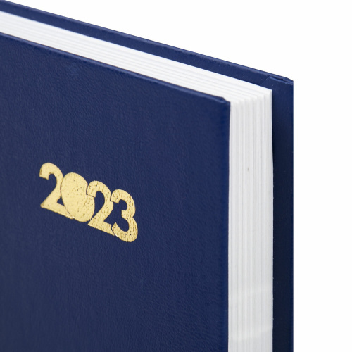 Ежедневник датированный на 2023 STAFF, 145х215 мм, А5, обложка бумвинил, синий фото 2
