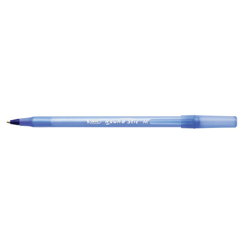 Ручка шариковая BIC "Round Stic", СИНЯЯ, корпус голубой, узел 1 мм, линия письма 0,32 мм фото 4