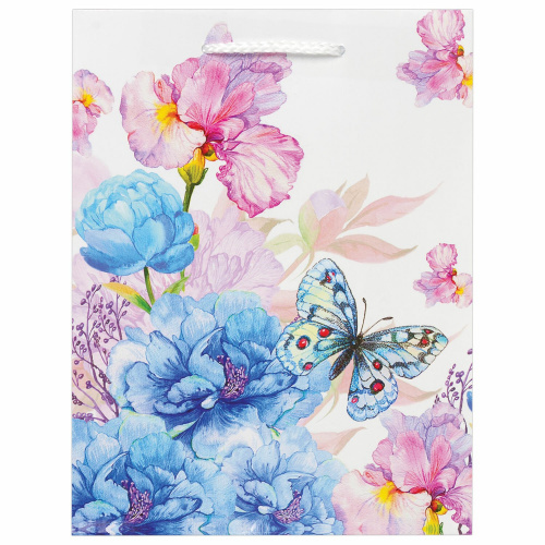 Пакет подарочный ЗОЛОТАЯ СКАЗКА "Бабочка на цветке", 17,8x9,8x22,9 см, ламинированный фото 3