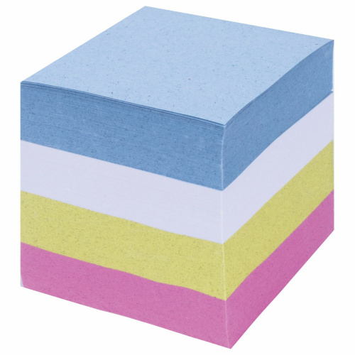 Блок для записей STAFF, проклеенный, куб 8х8 см, 800 л., цветной, чередование с белым фото 2