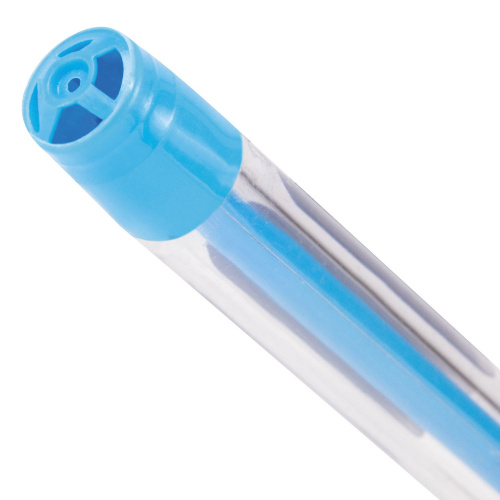 Ручка шариковая масляная BRAUBERG "Cell", детали ассорти, узел 0,6 мм, линия письма 0,3 мм, синяя фото 2