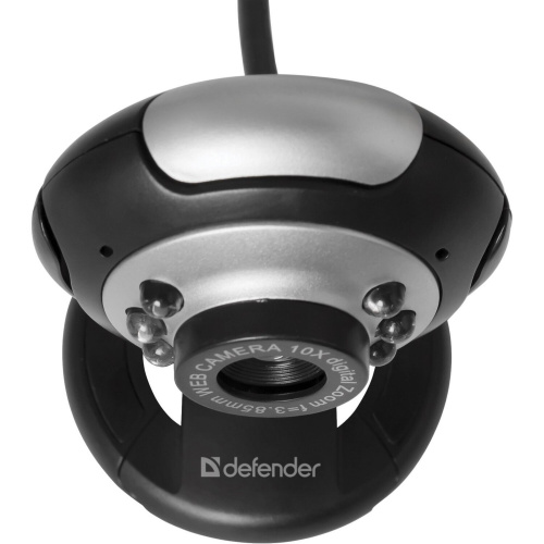 Веб-камера DEFENDER, 0,3 Мп, микрофон, USB 2.0/1.1+3.5 мм jack, подсветка, черная фото 6
