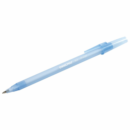 Ручка шариковая ОФИСМАГ i-STICK, СИНЯЯ, пишущий узел 0,7 мм, линия письма 0,35 мм фото 4
