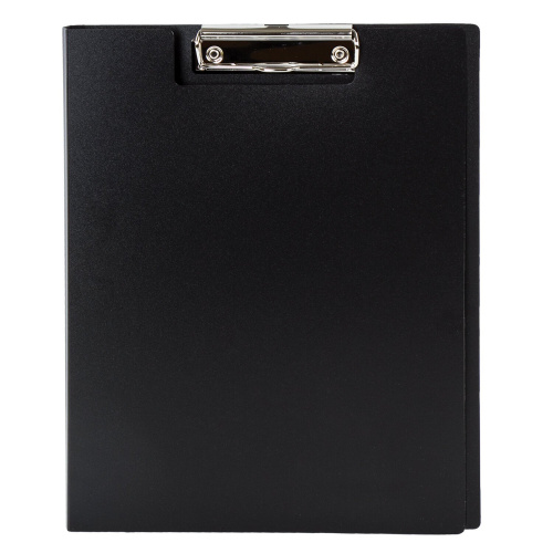 Папка-планшет STAFF, А4, с прижимом и крышкой, пластик, черная фото 2