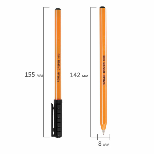 Ручка шариковая масляная PENSAN "Officepen 1010", корпус оранжевый, линия письма 0,8 мм, черная фото 7