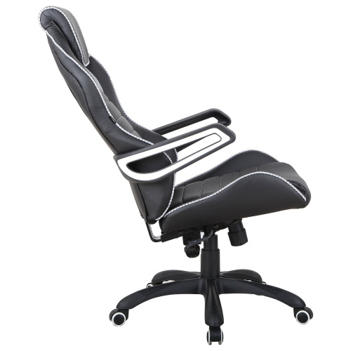 Кресло компьютерное BRABIX "Techno Pro GM-003", экокожа, черное/серое, вставки серые фото 4