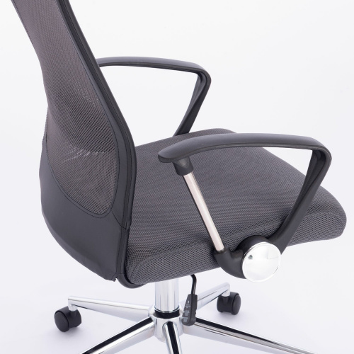 Кресло офисное BRABIX "Flight R EX-541", хром, ткань TW, сетка, черное/серое фото 7