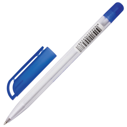 Ручка шариковая масляная BRAUBERG "Olive Pen", корпус прозрачный, 0,7 мм, линия 0,35 мм, синяя фото 5