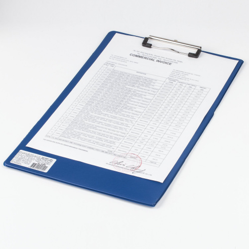 Доска-планшет BRAUBERG "Comfort", с прижимом, А4, картон/ПВХ, синяя фото 4