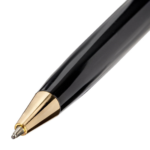 Ручка подарочная шариковая BRAUBERG Sonata, корпус золотистый с черным, линия письма 0,5 мм, синяя фото 6