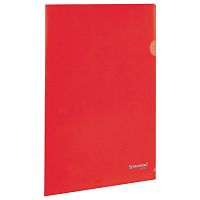 Папка-уголок BRAUBERG, 0,10 мм, красная