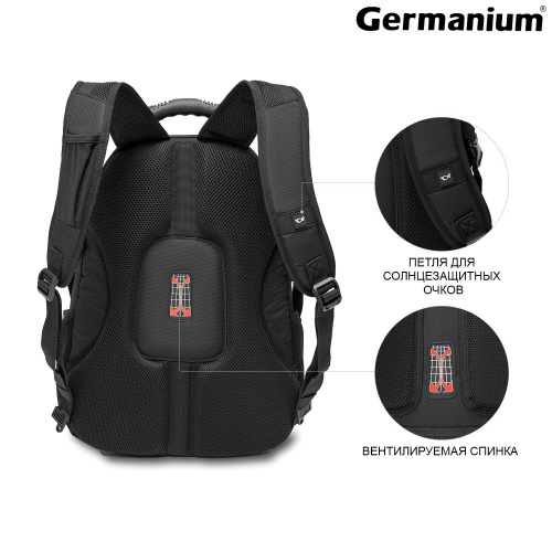 Рюкзак GERMANIUM "S-01", 47х32х20 см, универсальный, с отделением для ноутбука, влагостойкий, черный фото 8