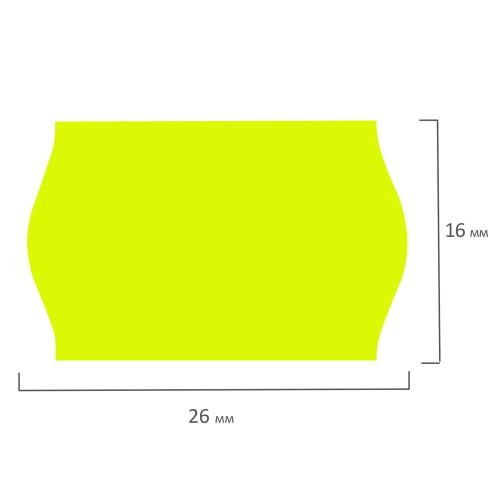Этикет-лента BRAUBERG, 26х16 мм, волна, желтая, 5 рулонов по 800 шт. фото 7