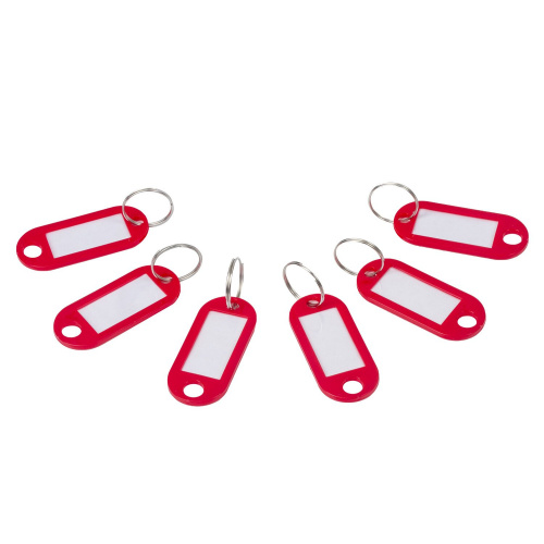 Бирки для ключей STAFF,  50 шт., длина 50 мм, инфо-окно 30х15 мм, красные фото 5