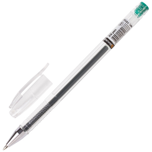 Ручка гелевая BRAUBERG "Jet", корпус прозрачный, узел 0,5 мм, линия письма 0,35 мм, зеленая фото 2