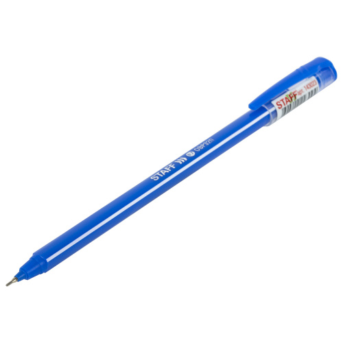 Ручка шариковая масляная STAFF Basic "OBP-320", корпус голубой, игольчатый узел 0,7 мм, синяя фото 7