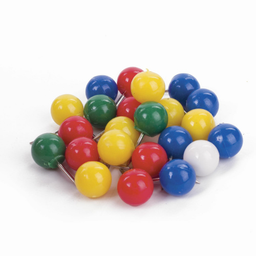 Силовые кнопки-гвоздики BRAUBERG, цветные (шарики), 50 шт., в картонной коробке фото 3