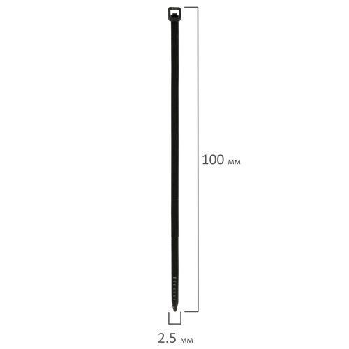 Стяжка SONNEN POWER LOCK, 2,5х100 мм, 100 шт., нейлоновая, сверхпрочная, черная фото 4