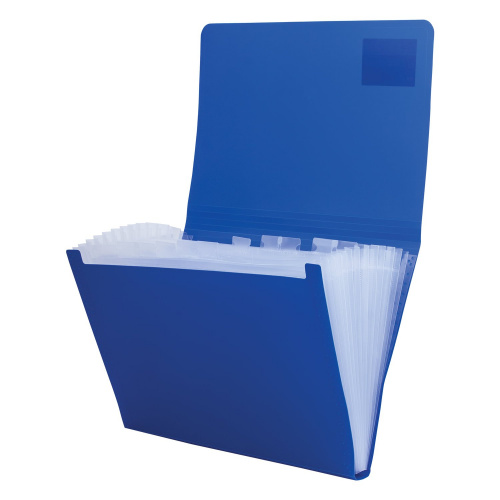 Папка на резинках BRAUBERG "Business", А4, 13 отделений, пластиковый индекс, синяя фото 3