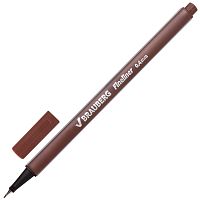 Ручка капиллярная (линер) BRAUBERG "Aero", трехгранная, металлический наконечник, коричневая