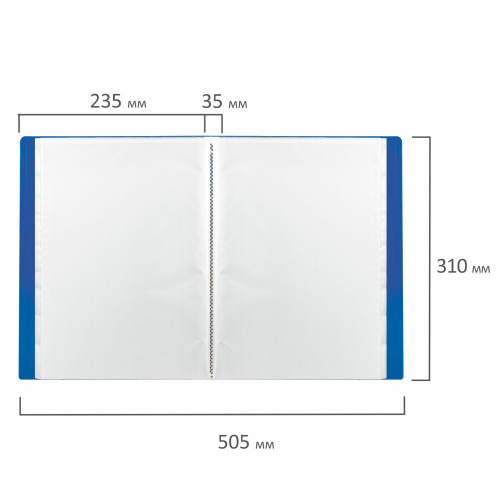 Папка BRAUBERG "Office", 60 вкладышей, 0,6 мм, синяя фото 8