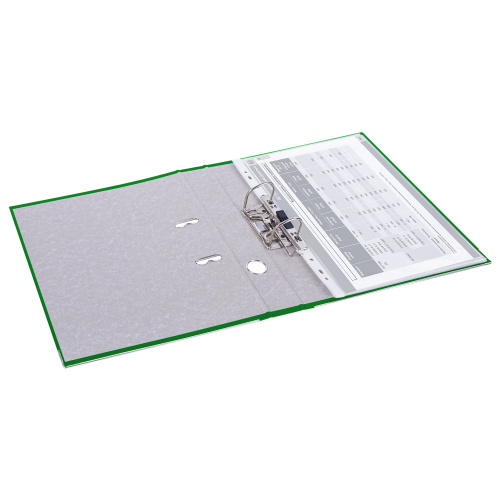 Папка-регистратор BRAUBERG, покрытие пластик, 50 мм, с уголком, зеленая фото 5