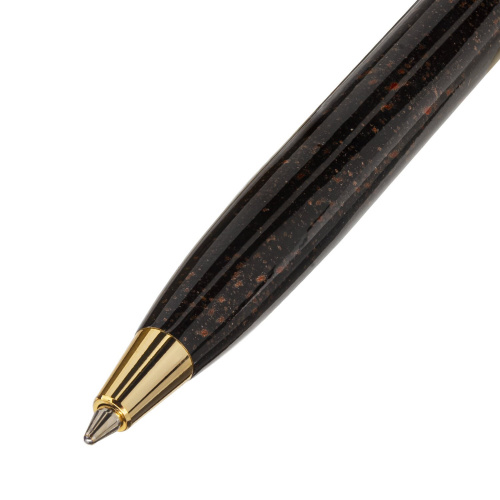 Ручка подарочная шариковая GALANT "TINTA MARBLE", корпус коричневый, золотистые детали, синяя фото 7