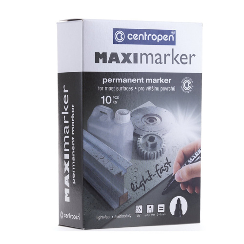 Маркер перманентный универсальный CENTROPEN "Maxi Marker", черный фото 3