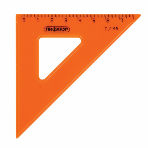 Набор чертежный малый ПИФАГОР, линейка 16 см, 2 треугольника, транспортир, неоновый, европодвес фото 8