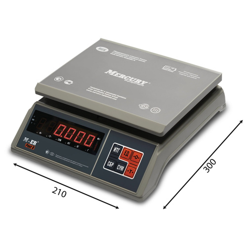 Весы фасовочные MERTECH, 0,02-6 кг, дискретность 2 г, платформа 255x205 мм фото 6