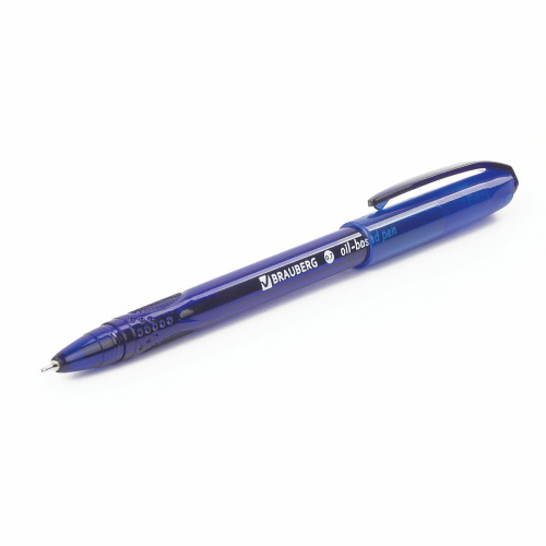 Ручка шариковая масляная BRAUBERG "Flight", корпус синий, линия письма 0,35 мм, синяя фото 6