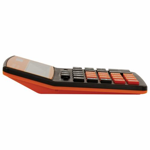 Калькулятор настольный BRAUBERG, 206x155 мм, 12 разрядов, двойное питание, черно-оранжевый фото 6