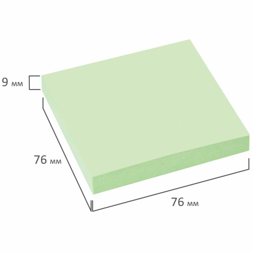 Блок самоклеящийся (стикеры) STAFF, 76х76 мм, 100 листов, зеленый фото 2