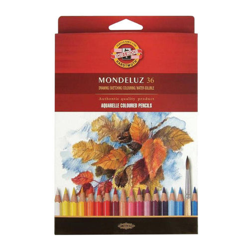 Карандаши цветные акварельные художественные KOH-I-NOOR "Mondeluz", 36 цв, 3,8 мм, заточенные фото 2