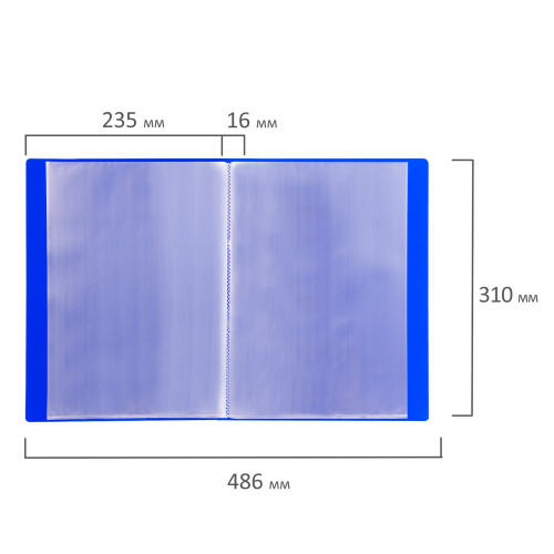 Папка 20 вкладышей BRAUBERG "Neon", 16 мм, неоновая, синяя фото 8
