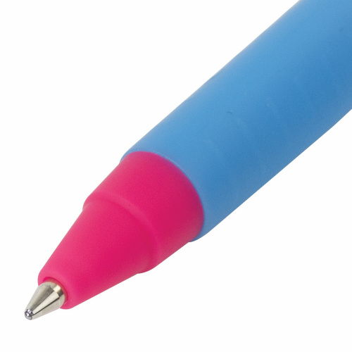 Ручка шариковая масляная автоматическая BRAUBERG "Delta Mix", линия письма 0,35 мм, синяя фото 5