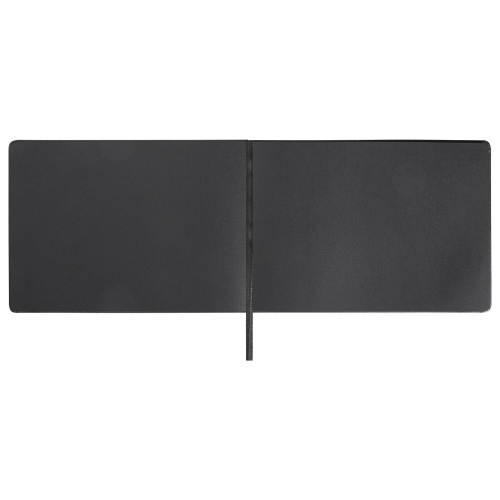 Скетчбук, черная бумага 140 г/м2 210х148 мм, 80 л., КОЖЗАМ, резинка, карман, BRAUBERG ART, черный фото 10