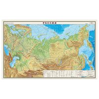 Карта настенная DMB "Россия. Физическая карта", М-1:7 млн., 122х79 см, ламинированная