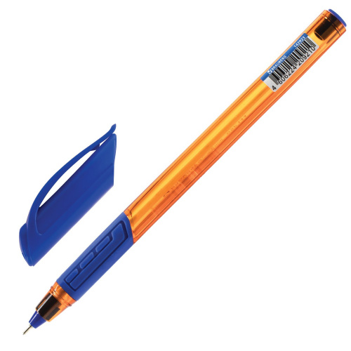 Ручка шариковая масляная BRAUBERG "Extra Glide GT Tone Orange", линия письма 0,35 мм, синяя фото 6