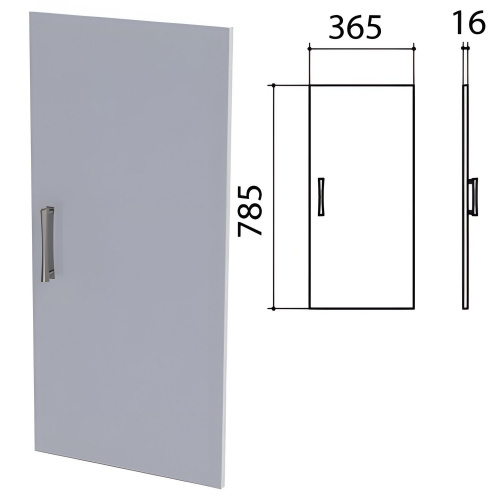 Дверь низкая "Монолит", 365х16х785 мм, цвет серый
