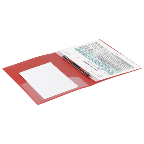 Папка BRAUBERG "Contract", с металлич скоросшивателем и внутрен карманом, до 100 л., 0,7 мм, красная фото 8