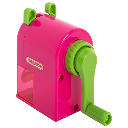 Точилка механическая ПИФАГОР "Монстрик", корпус розовый, для чернографитных и цветных карандашей фото 3