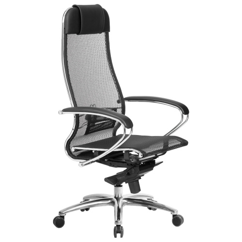 Кресло офисное МЕТТА "SAMURAI" S-1.04, сверхпрочная ткань-сетка, черное фото 6