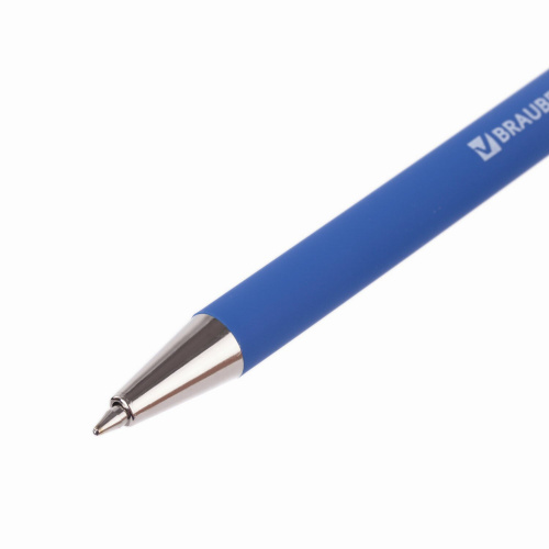 Ручка шариковая BRAUBERG "Capital-X", СИНЯЯ, корпус soft-touch синий, линия письма 0,35 мм, синяя фото 8