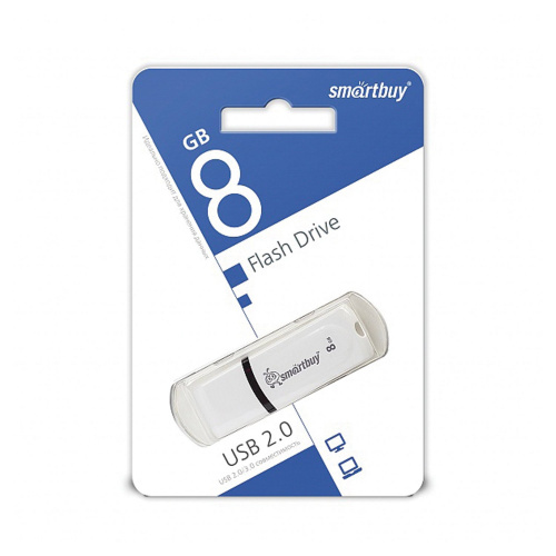Флеш-диск SMARTBUY Paean, 8 GB, USB 2.0, белый фото 2