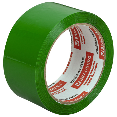 Клейкая лента упаковочная BRAUBERG, 48 мм х 66 м, толщина 45 микрон, зеленая фото 5