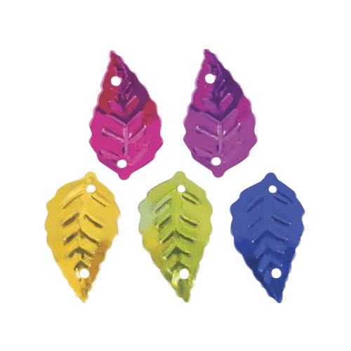 Пайетки для творчества ОСТРОВ СОКРОВИЩ "Листья", 5 цветов, 15 мм, 20 грамм фото 3