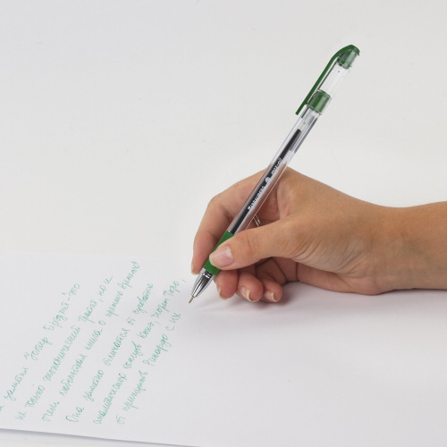Ручка шариковая масляная с грипом BRAUBERG "Max-Oil", линия письма 0,35 мм, зеленая фото 9