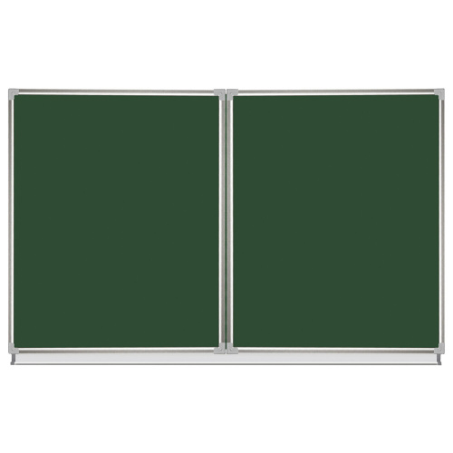 Доска для мела магнитная STAFF, 3-х элементная, 100х150/300 см, 5 рабочих поверхностей, зеленая фото 2